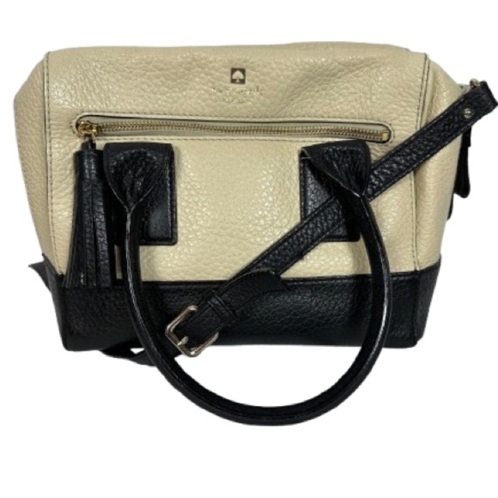 kate spade Cream and Black Pebbled Leather Crossbody with Matching Wallet - Picture 2 of 13